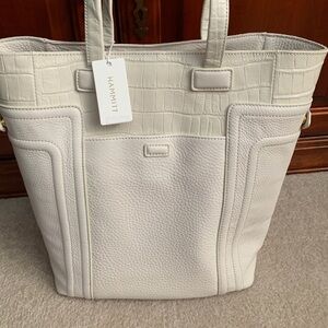 NWT Hammitt Otis Tote Bag Purse in Calla Lily Crocco Perfect for work or travel.